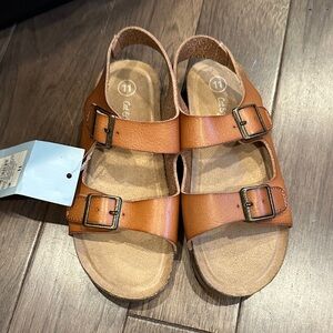 Cat & Jack Tan Double-Buckle Sandals